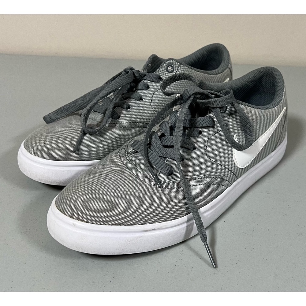 Nike Gray Grey Logo Canvas Skateboard Sneakers Trainers Kicks Shoes Size 8 🤍🩶
